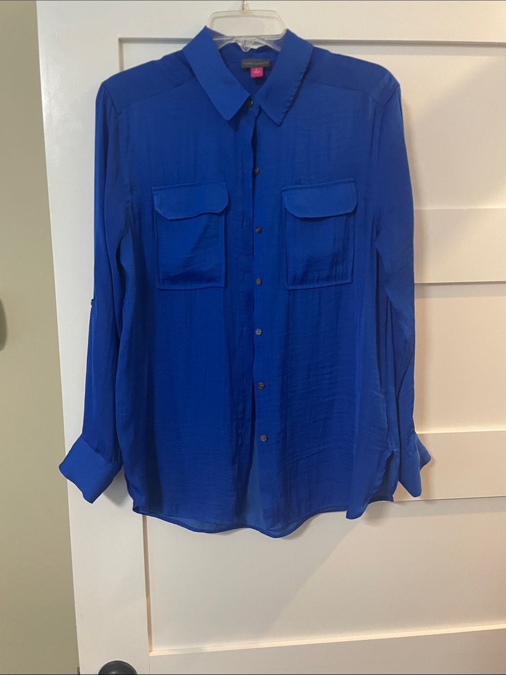 Vince Camuto Royal Blue Button-Front Blouse